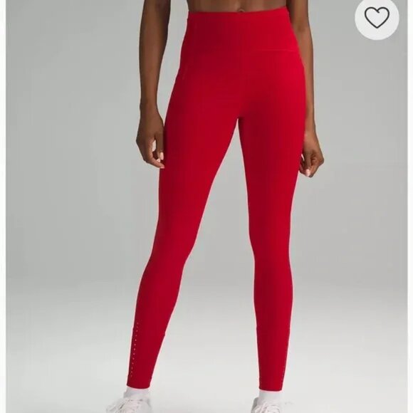 Lululemon Womens High-Rise 28" Running Tights Size 20 (Dark Red) - Picture 1 of 2